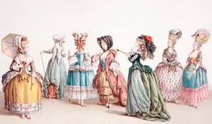 Moda femenina francesa durante el reinado de Luis XVI, 1875 de French School